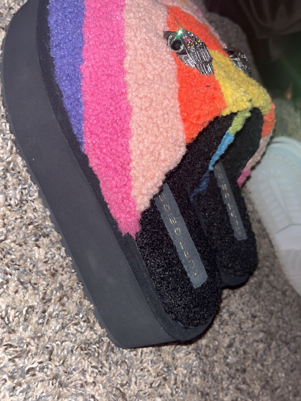 Kurt Geiger London Kensington faux Sherpa Platform Sliders - Picture 10 of 12